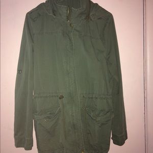 Army green rain coat